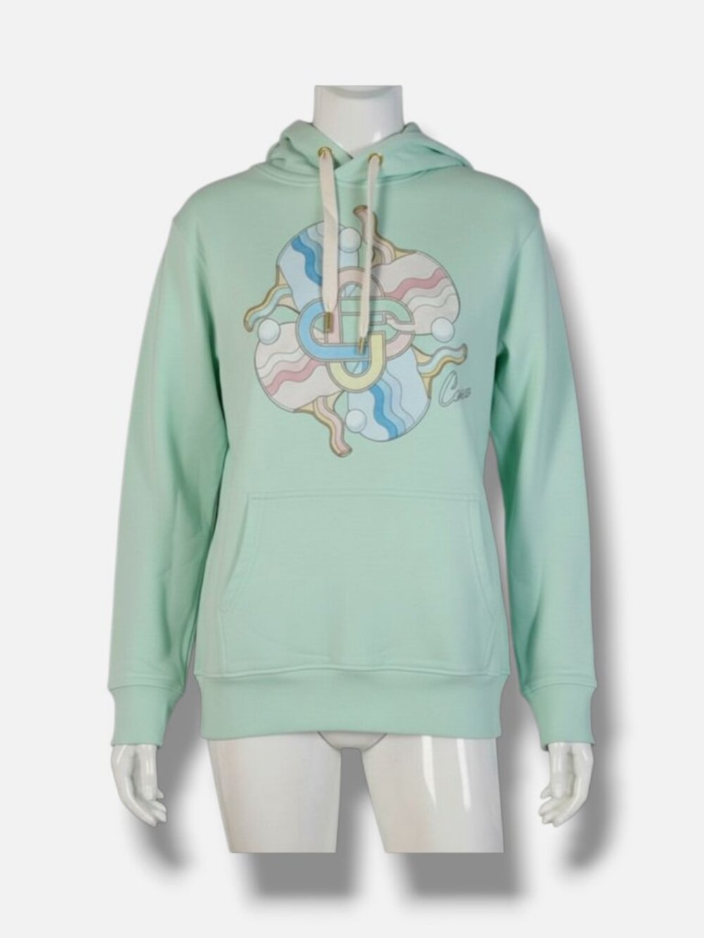 Casablanca Men's Green Graphic Ping Pong Hooded Sweatshirt Size L